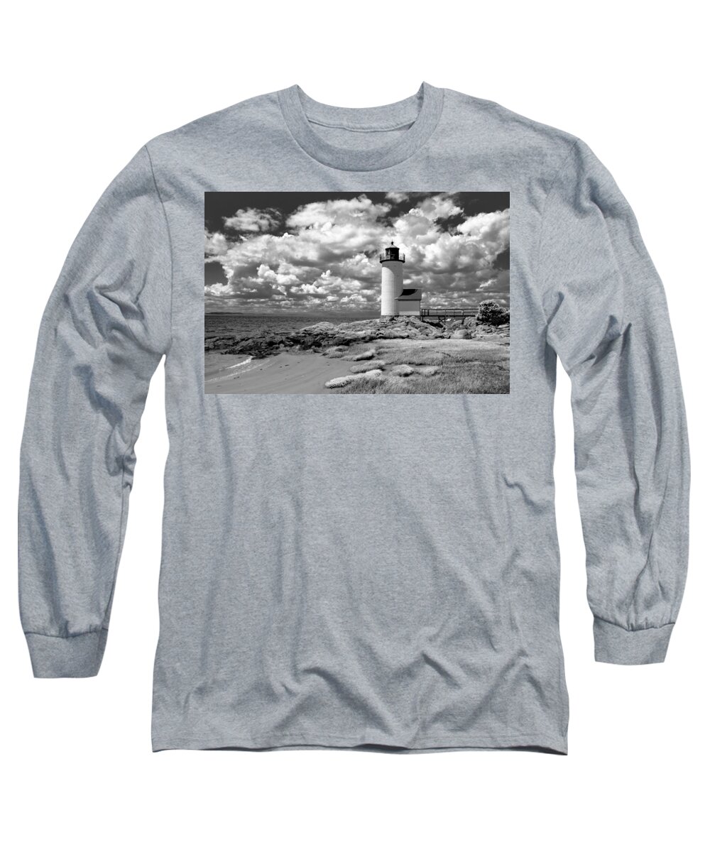 Annisquam Lighthouse Long Sleeve T-Shirt featuring the photograph Annisquam Lighthouse Infrared by Liz Mackney