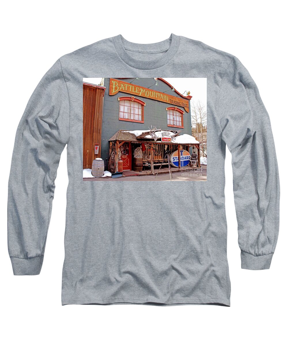 Trading Post Long Sleeve T-Shirt featuring the photograph Battle Mountain Trading Post by Fiona Kennard