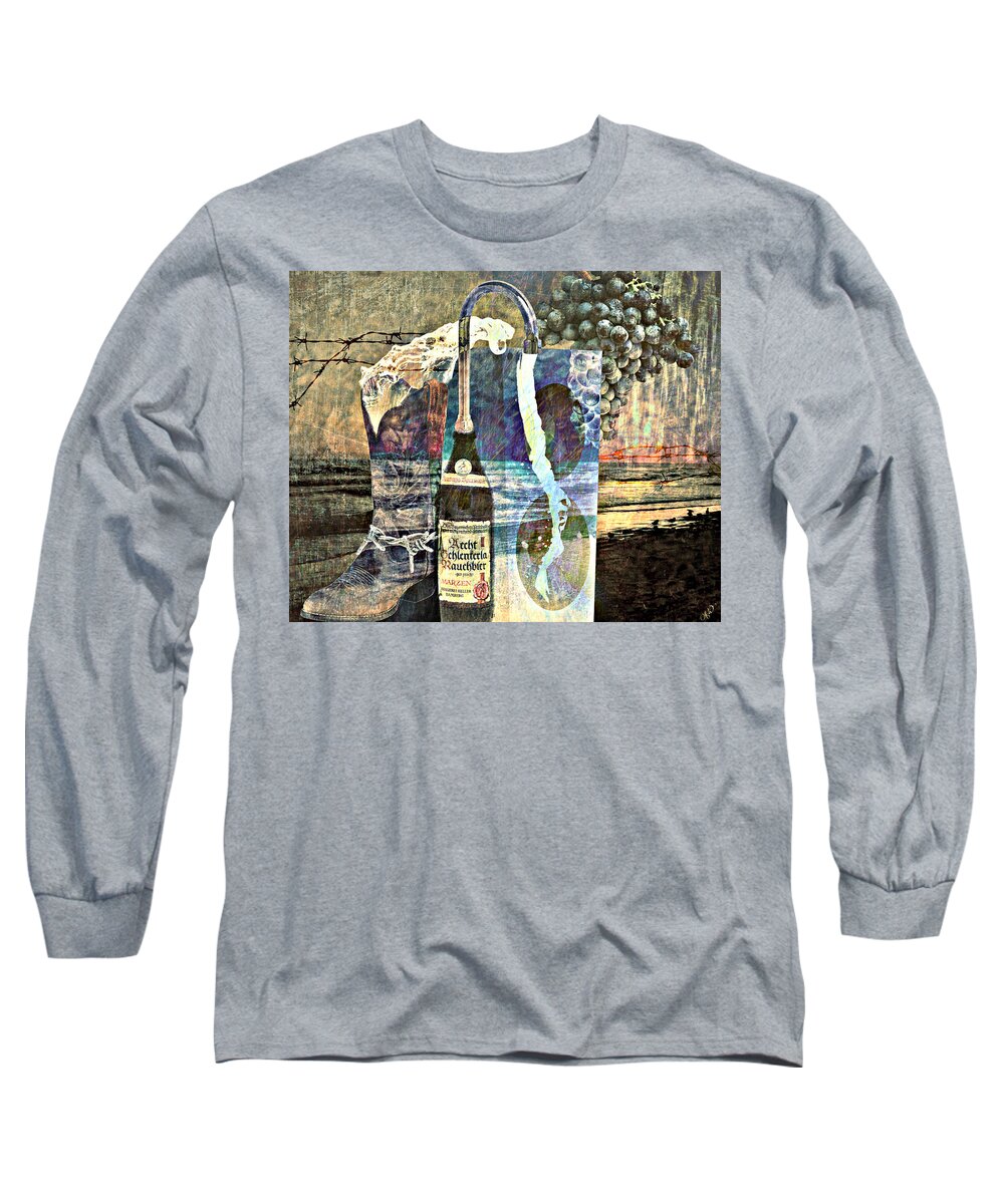 Surreal Long Sleeve T-Shirt featuring the mixed media Beer on Tap by Ally White