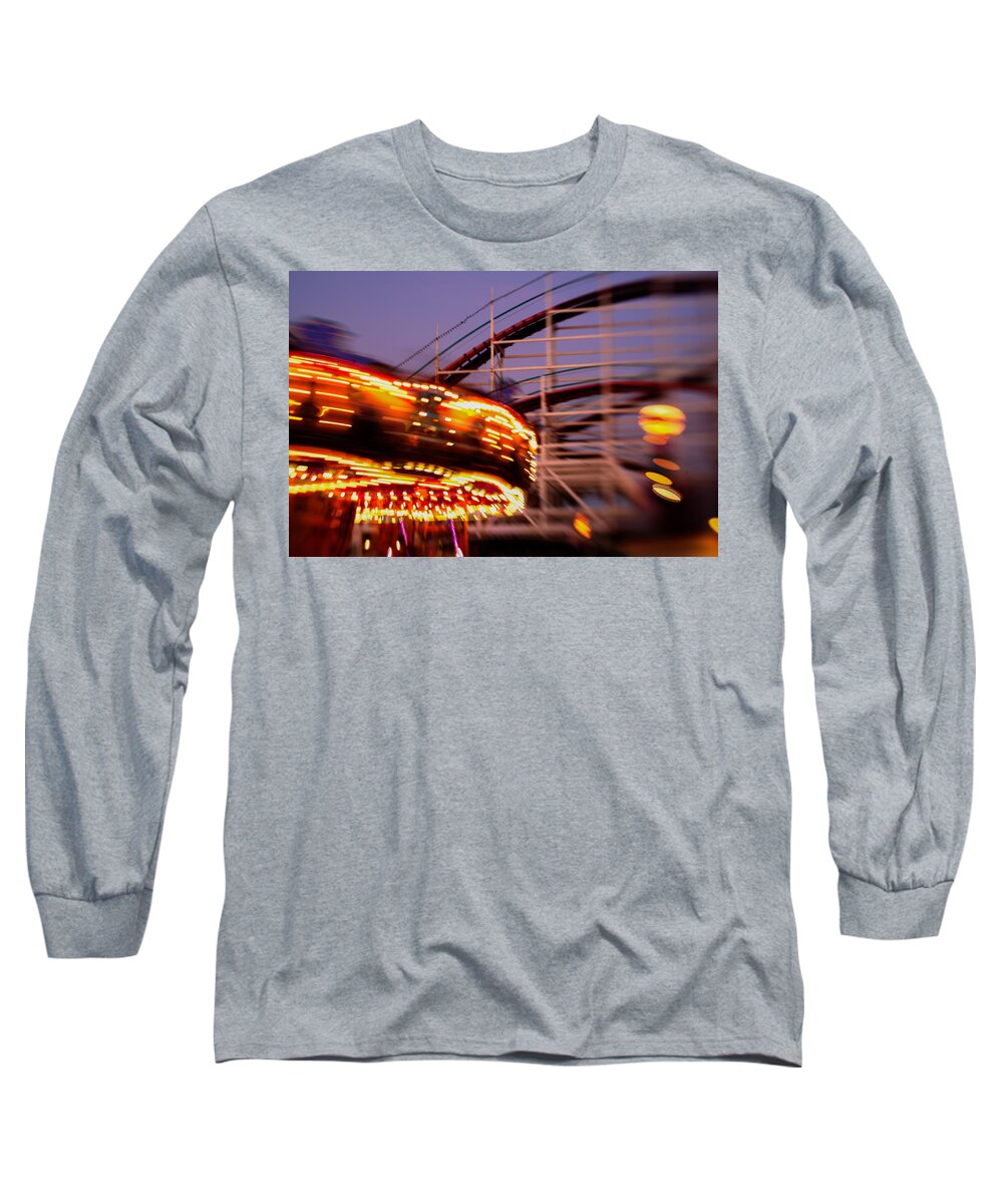 Carousel Long Sleeve T-Shirt featuring the photograph Did I dream it Belmont Park Rollercoaster by Scott Campbell