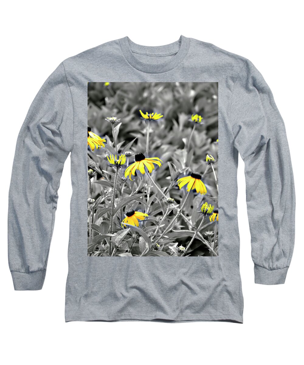 Blackeyed Susan Long Sleeve T-Shirt featuring the photograph Black-Eyed Susan Field by Carolyn Marshall