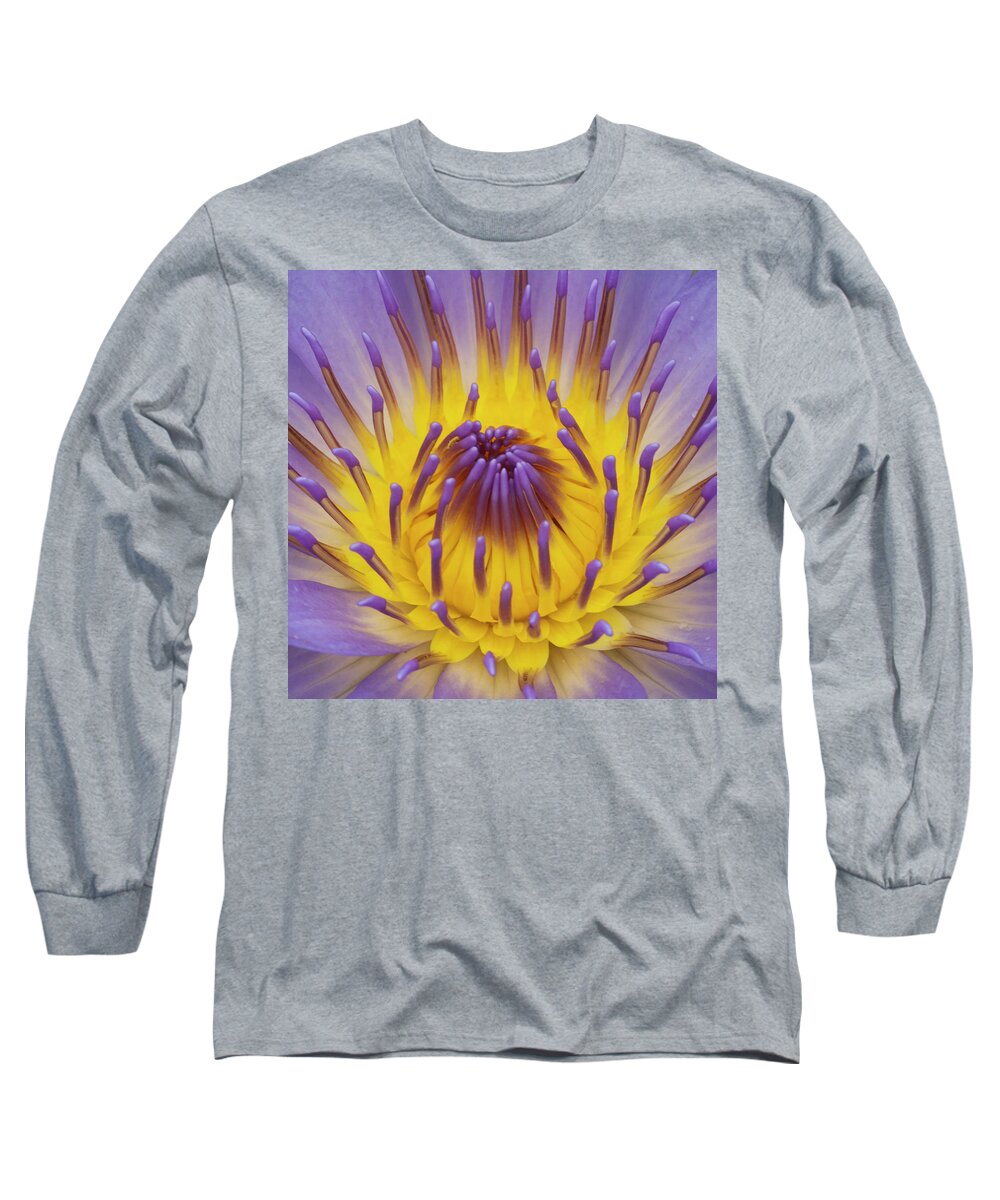 Water Lily Long Sleeve T-Shirt featuring the photograph Blue Water Lily by Heiko Koehrer-Wagner