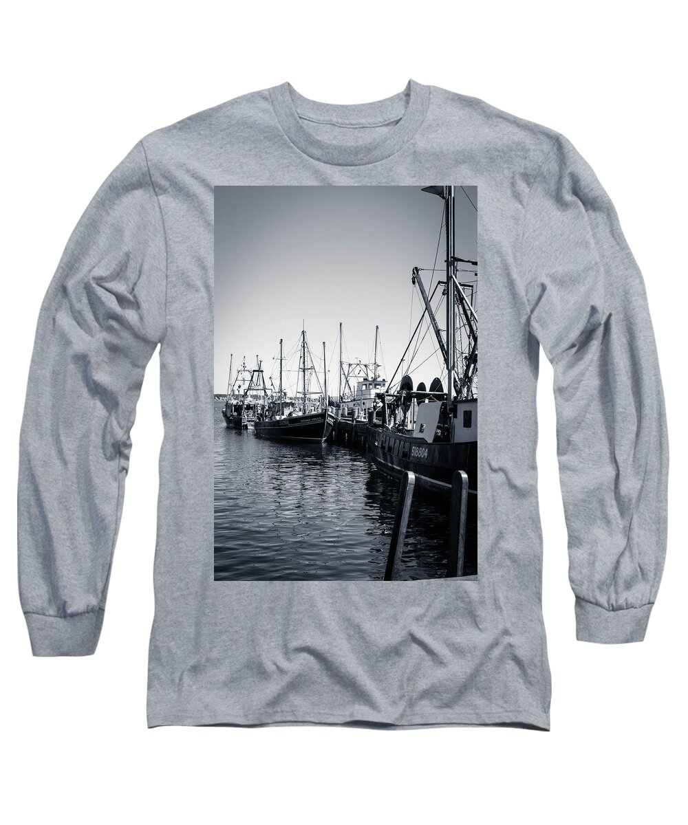 Boats Long Sleeve T-Shirt featuring the photograph Boats at the Pier by Brian Caldwell