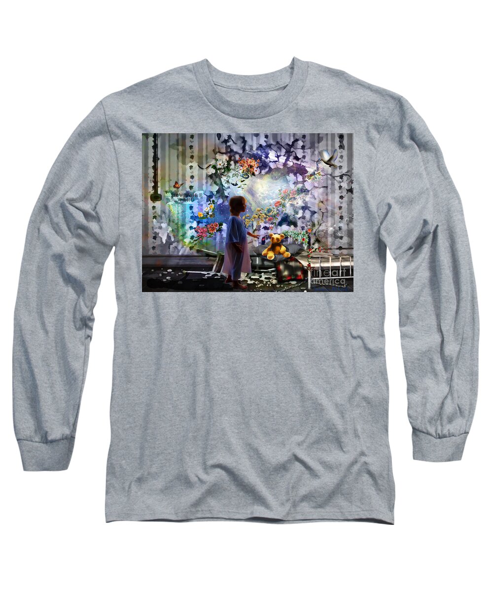 Dove Holy Spirit Freedom Long Sleeve T-Shirt featuring the digital art Break Through by Dolores Develde