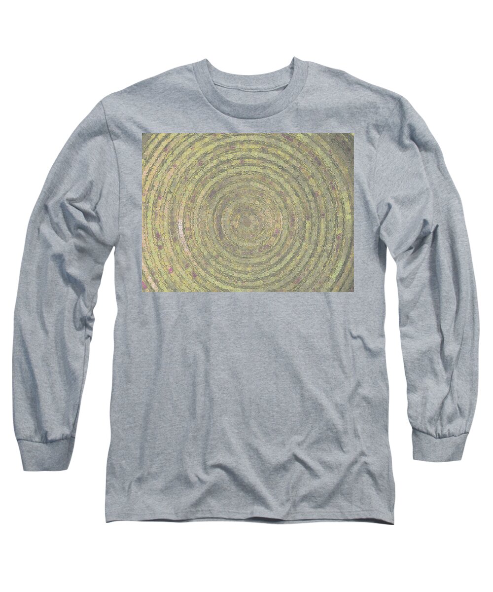 Bronze Metallic Abstract Long Sleeve T-Shirt featuring the digital art Bronze Gold Ripples by Pamela Smale Williams
