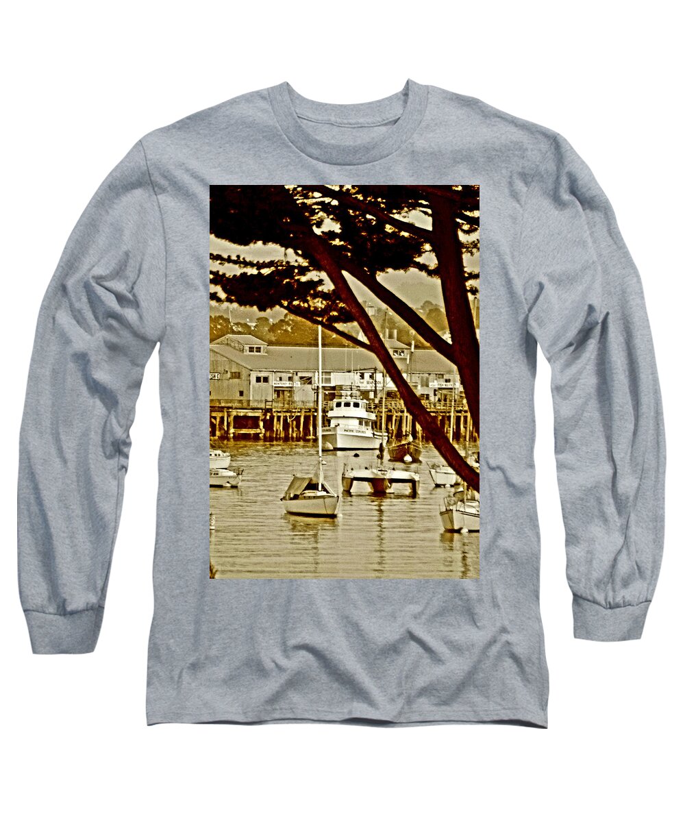 Sailboat Long Sleeve T-Shirt featuring the digital art California Coastal Harbor by Joseph Coulombe