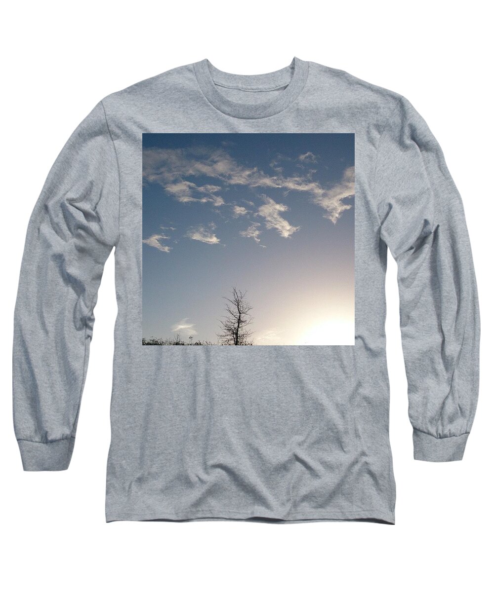 Clouds Long Sleeve T-Shirt featuring the photograph Can You Spot The Dragon #sunny Morning by Sarah Qua