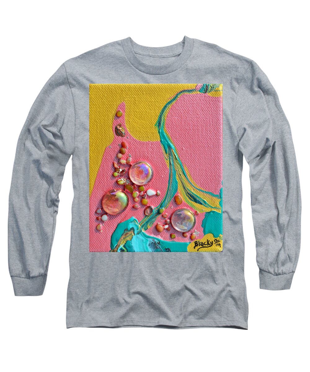 Modern Long Sleeve T-Shirt featuring the mixed media Candy Mountain by Donna Blackhall
