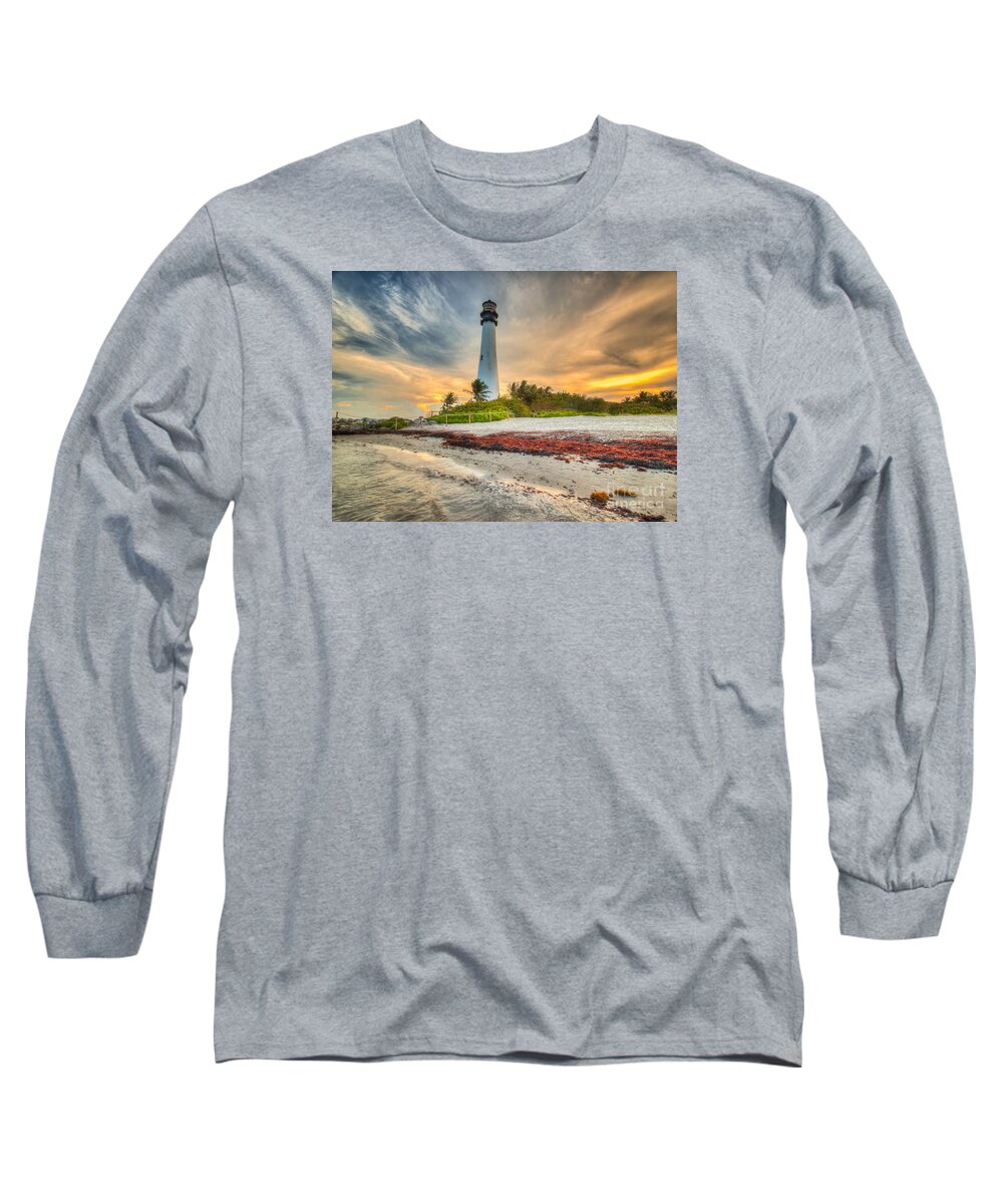 Florida Lighthouse Long Sleeve T-Shirt featuring the photograph Cape Florida Lighthouse by George Kenhan