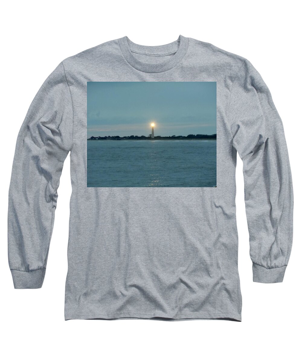 Lighthouse Long Sleeve T-Shirt featuring the photograph Cape May Beacon by Ed Sweeney