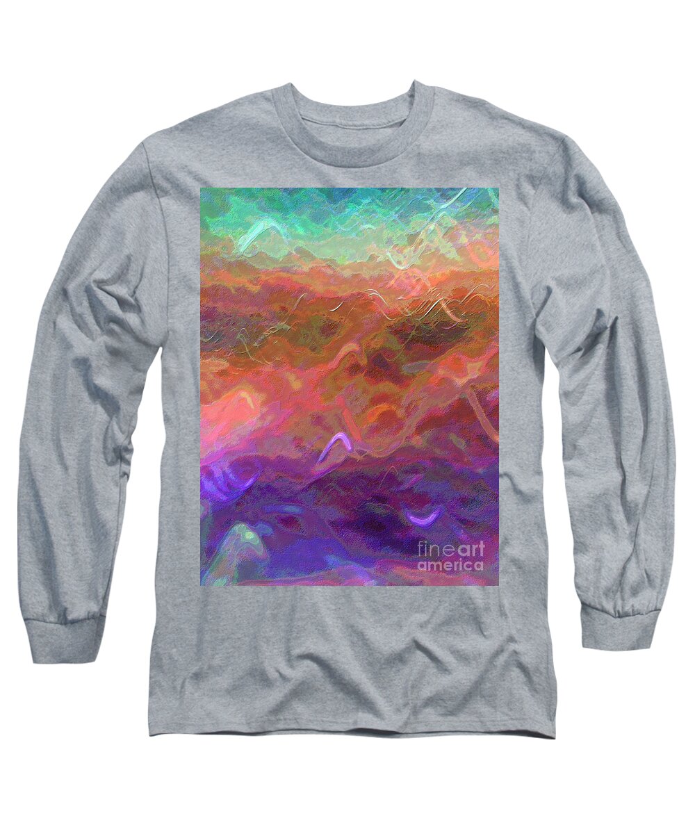 Celeritas Long Sleeve T-Shirt featuring the mixed media Celeritas 54 by Leigh Eldred