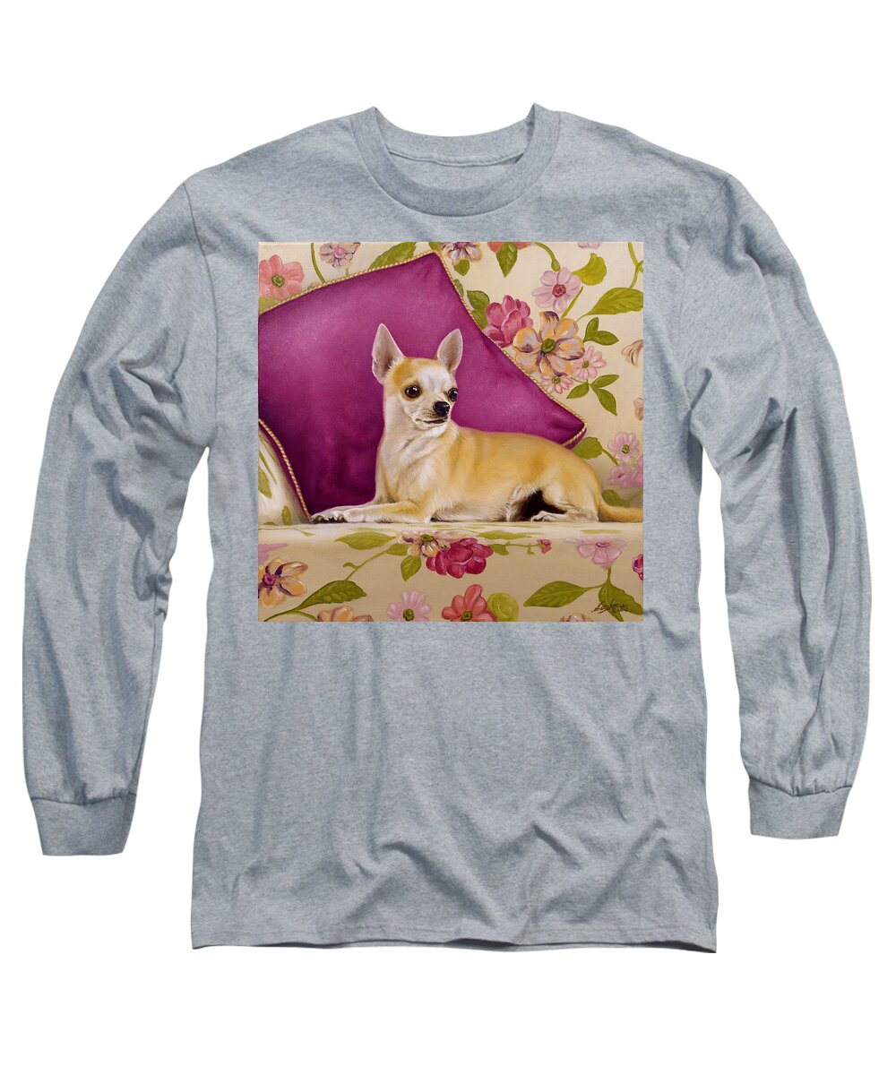 Chihuahua Long Sleeve T-Shirt featuring the painting Chihuahua II by John Silver