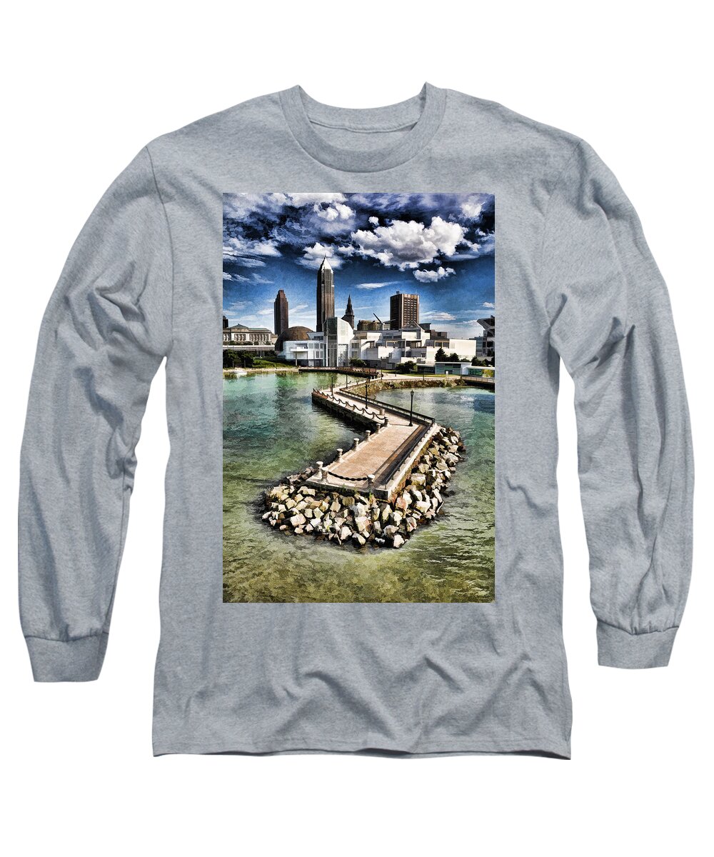 Lake Erie Long Sleeve T-Shirt featuring the photograph Cleveland Inner Harbor - Cleveland Ohio - 1 by Mark Madere