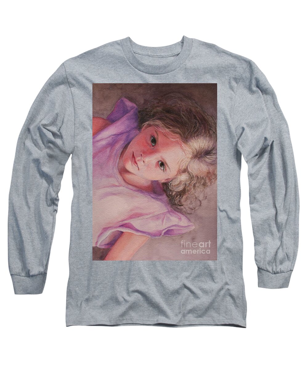 Jan Lawnikanis Long Sleeve T-Shirt featuring the painting Cloud Watching by Jan Lawnikanis