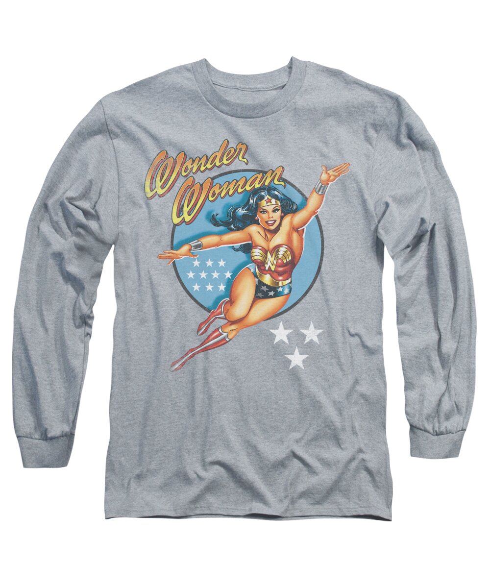  Long Sleeve T-Shirt featuring the digital art Dco - Wonder Woman Vintage by Brand A