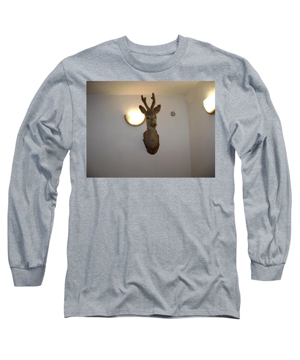 Deer Long Sleeve T-Shirt featuring the photograph Deer Head by Moshe Harboun