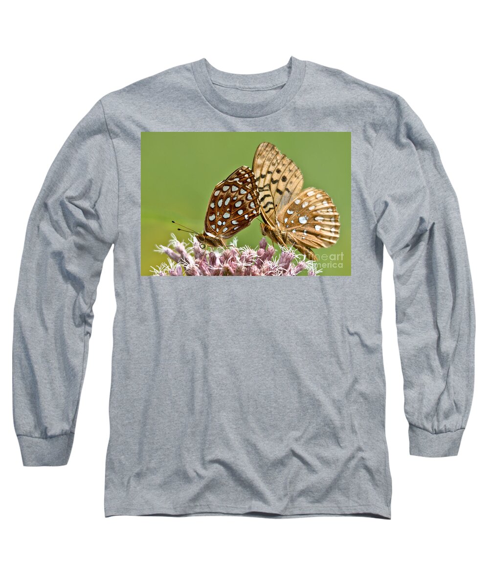Butterflies Long Sleeve T-Shirt featuring the photograph Dinner for Two by Cheryl Baxter