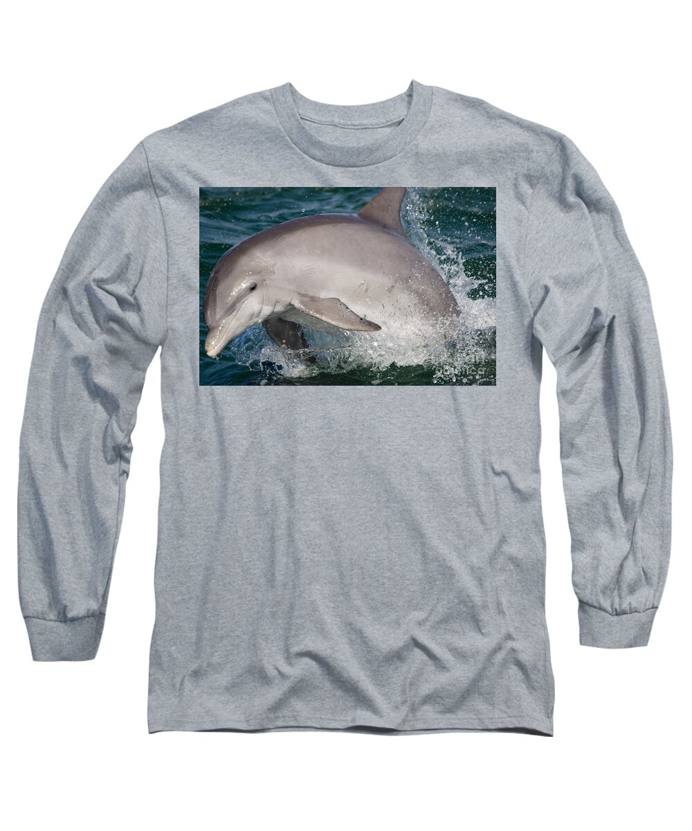 Dolphins Long Sleeve T-Shirt featuring the photograph Dolphin Jumping by John Greco