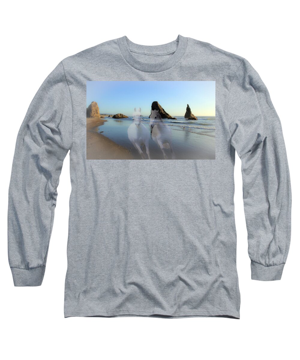 Horses Long Sleeve T-Shirt featuring the photograph Equine Beach II by Athena Mckinzie