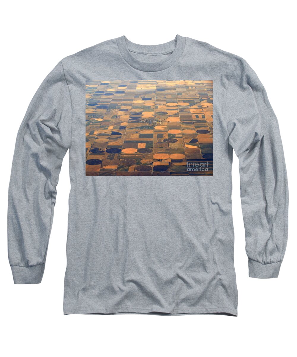 Crop Circles Long Sleeve T-Shirt featuring the photograph Farming In The Sky 2 by Anthony Wilkening
