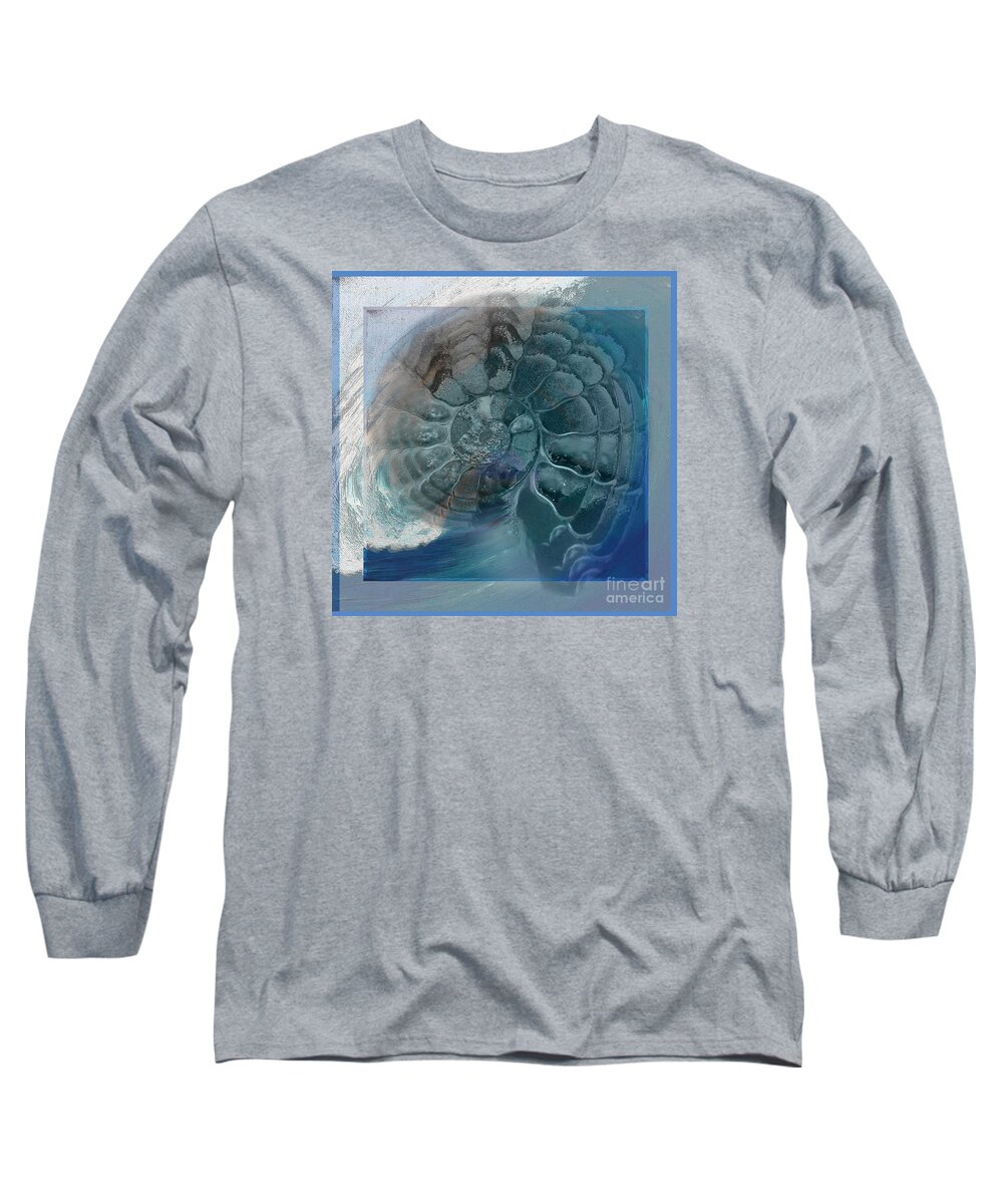 Fossil Long Sleeve T-Shirt featuring the painting Fossil Ocean by Shelley Myers