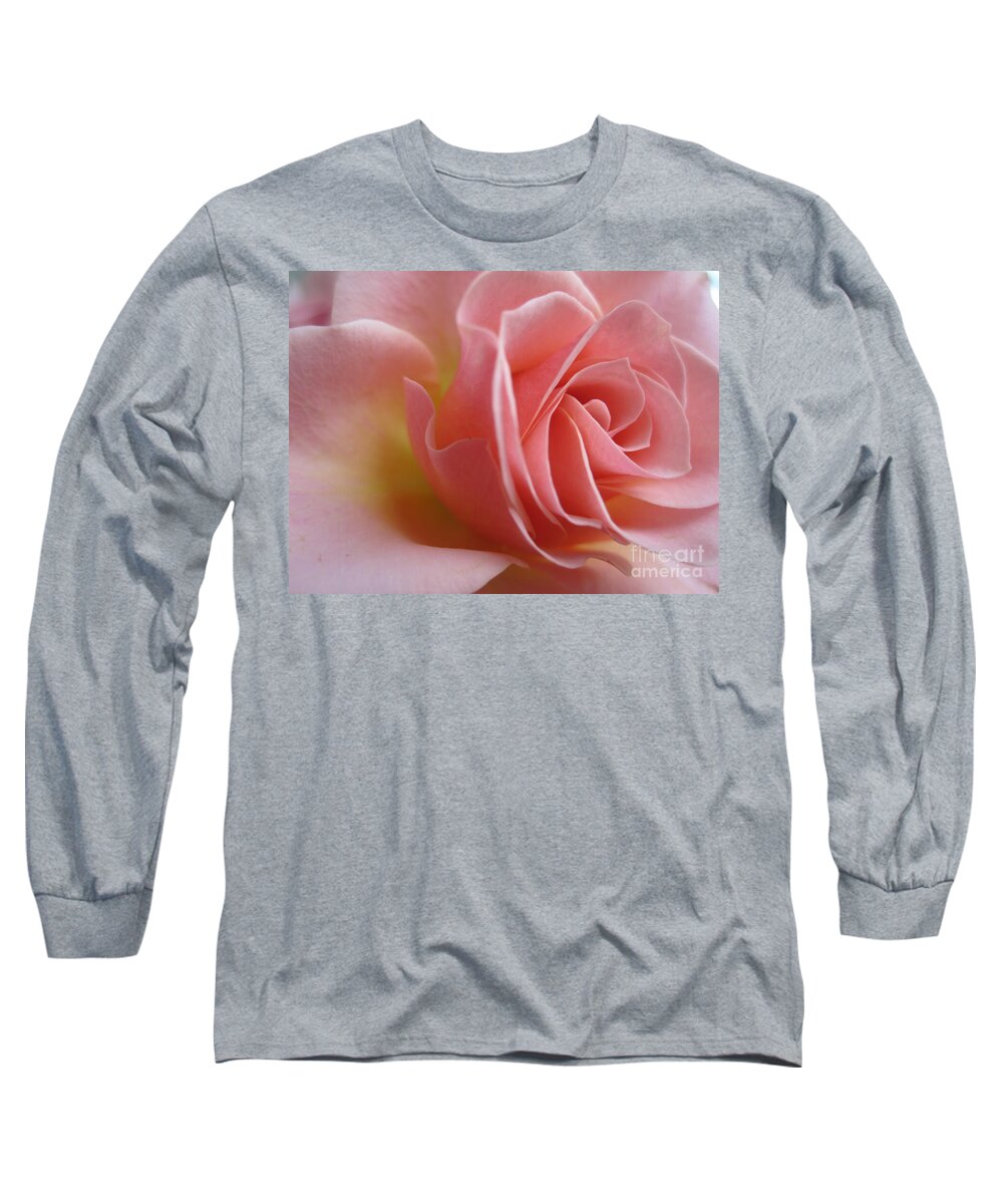 Floral Long Sleeve T-Shirt featuring the photograph Gentle Pink Rose by Tara Shalton