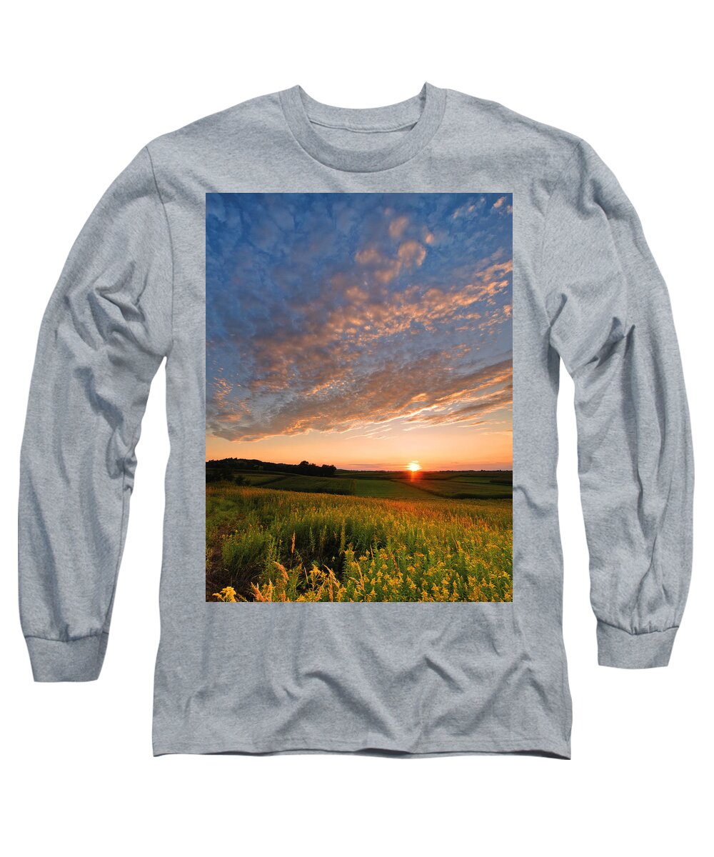 Landscape Long Sleeve T-Shirt featuring the photograph Golden fields by Davorin Mance