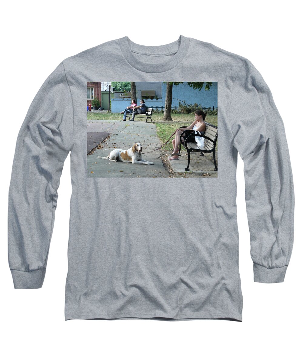 City Long Sleeve T-Shirt featuring the photograph Goldstar Park by Mary Ann Leitch