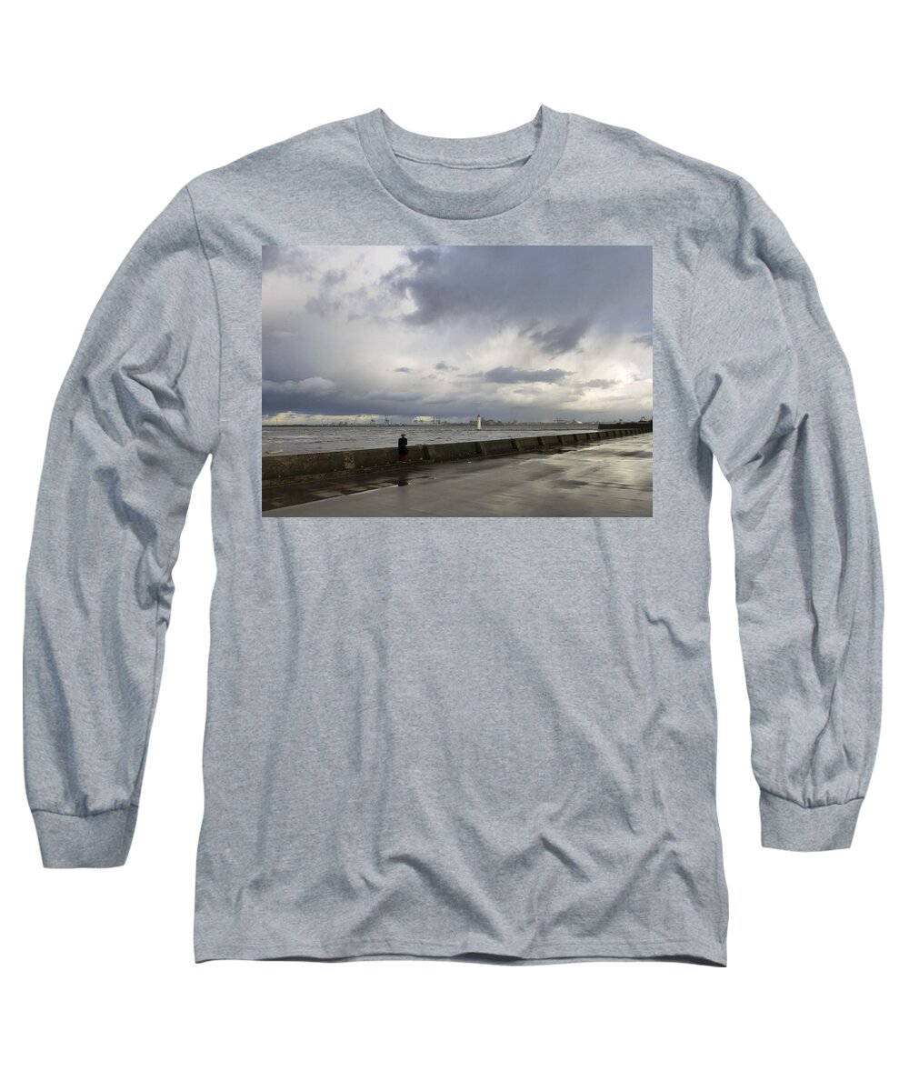 Man Long Sleeve T-Shirt featuring the photograph Guy in the Red Trousers by Spikey Mouse Photography