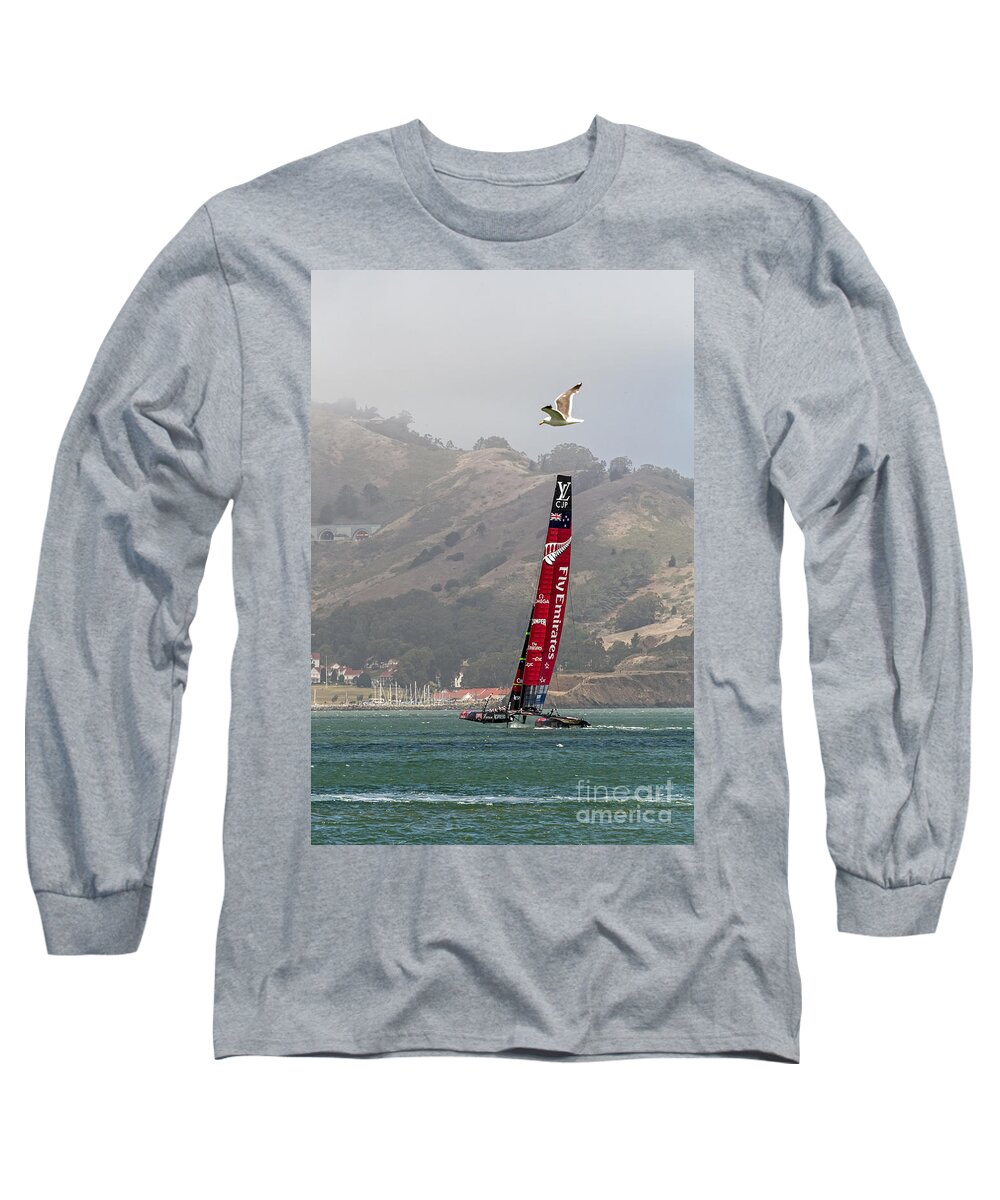 America's Cup Long Sleeve T-Shirt featuring the photograph Heeling by Kate Brown