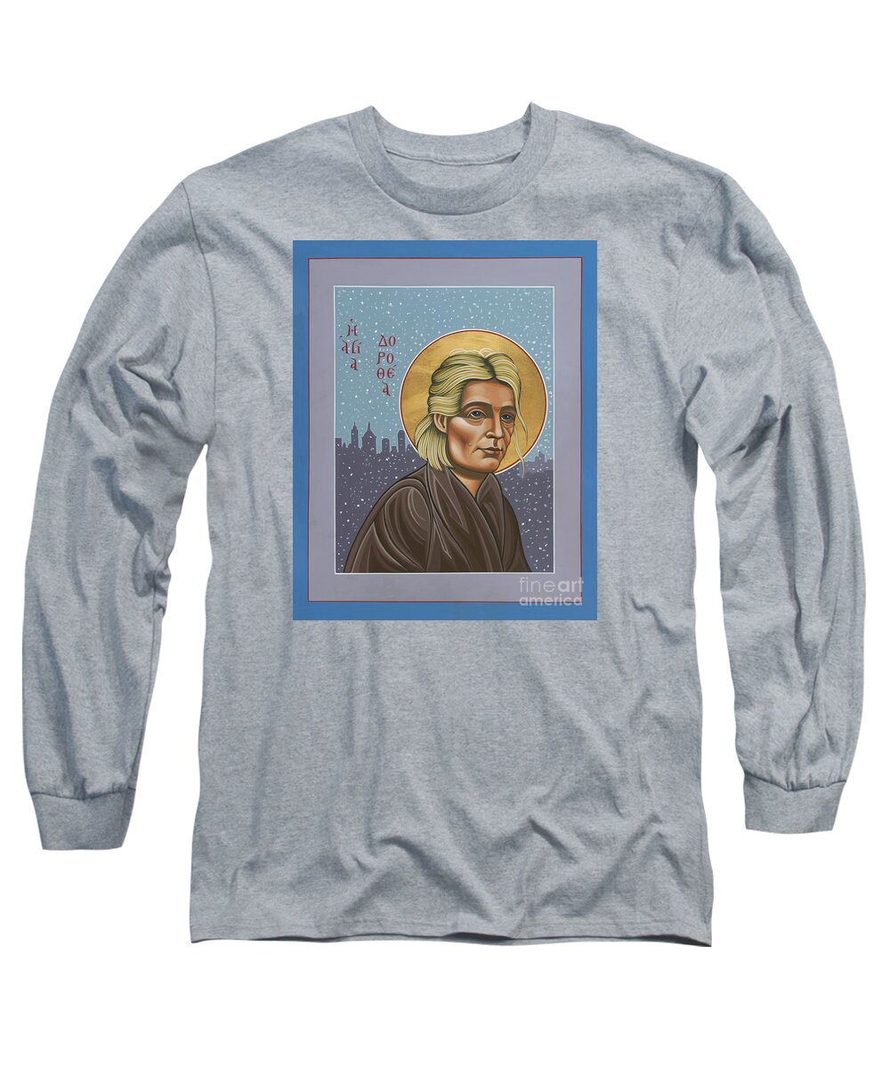 Holy Prophet Dorothy Day Long Sleeve T-Shirt featuring the painting Holy Prophet Dorothy Day 154 by William Hart McNichols