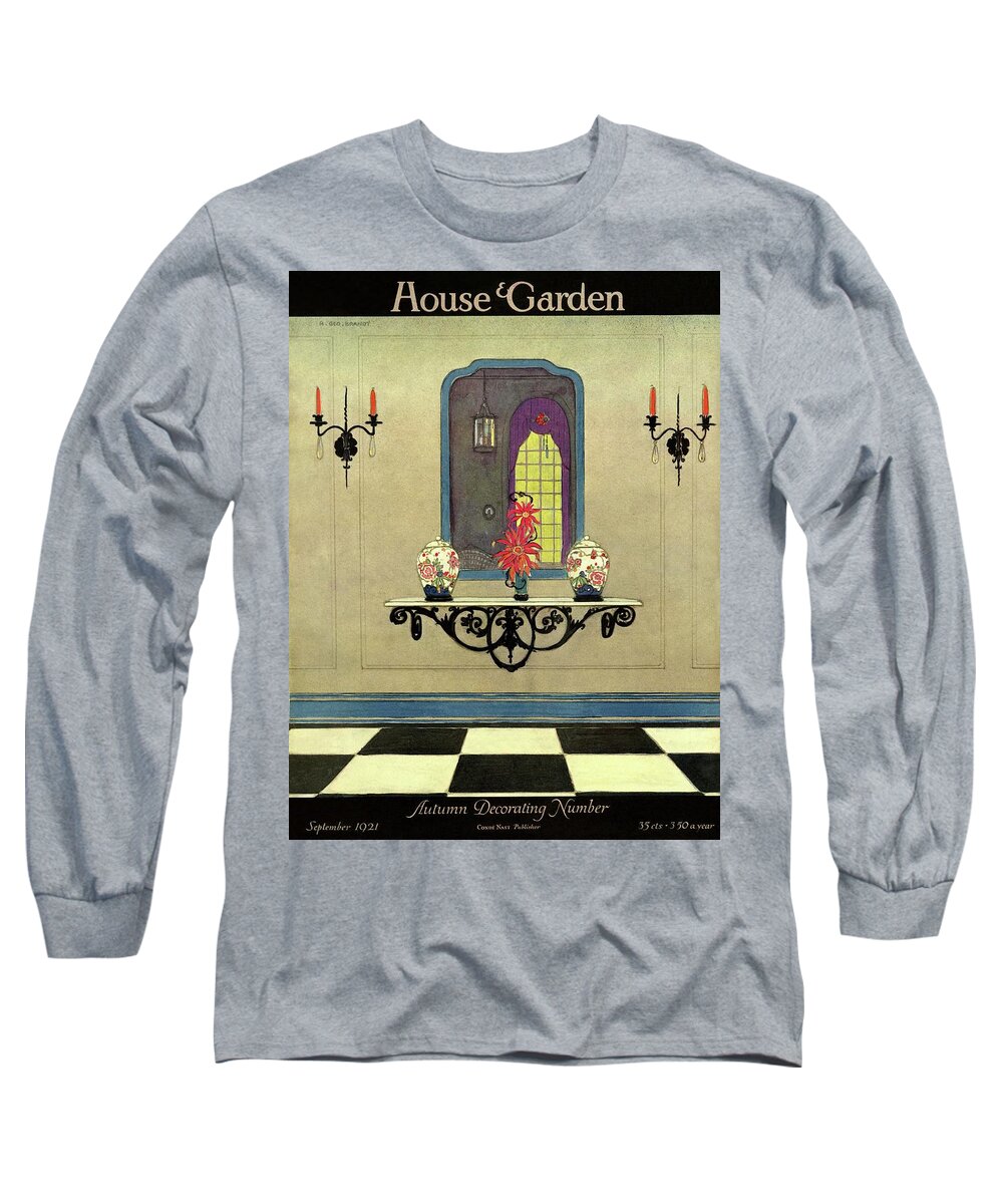 House And Garden Long Sleeve T-Shirt featuring the photograph House And Garden Autumn Decorating Number Cover by H. George Brandt