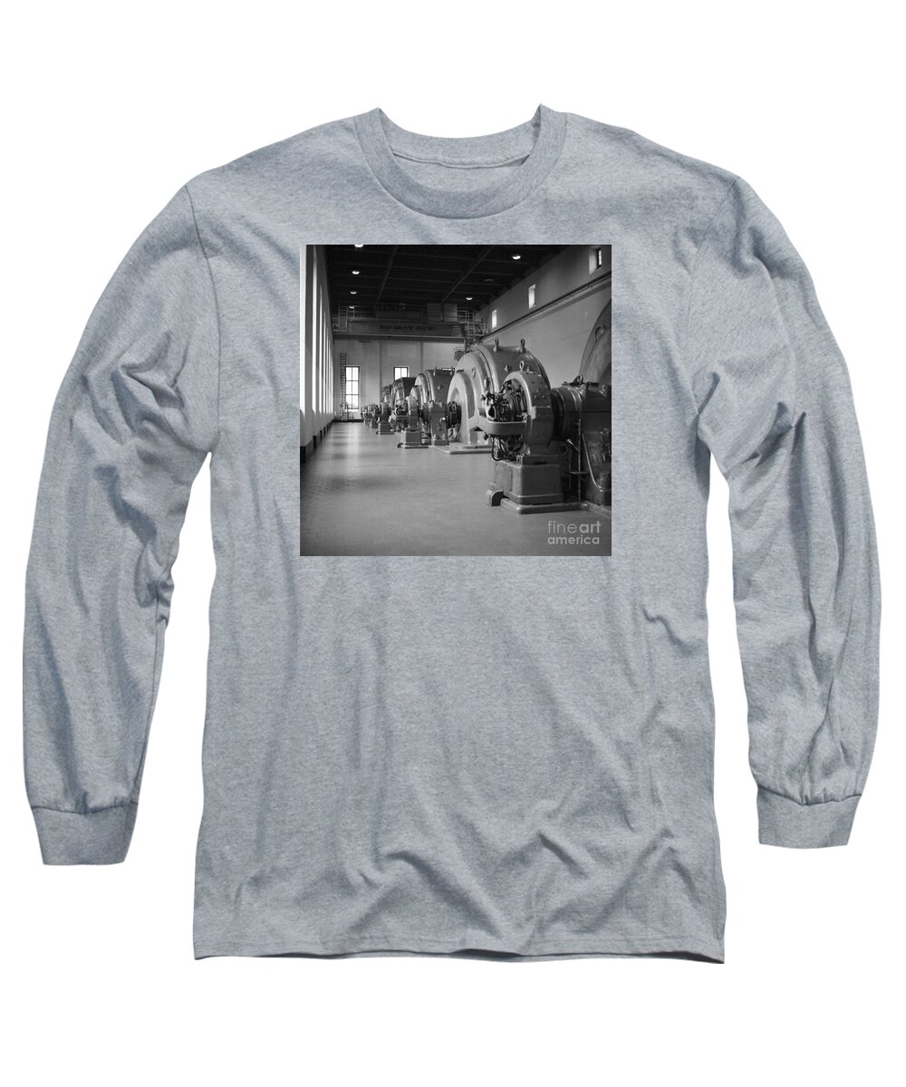 Hydroelectric Long Sleeve T-Shirt featuring the photograph Hydroelectic turbines by Riccardo Mottola