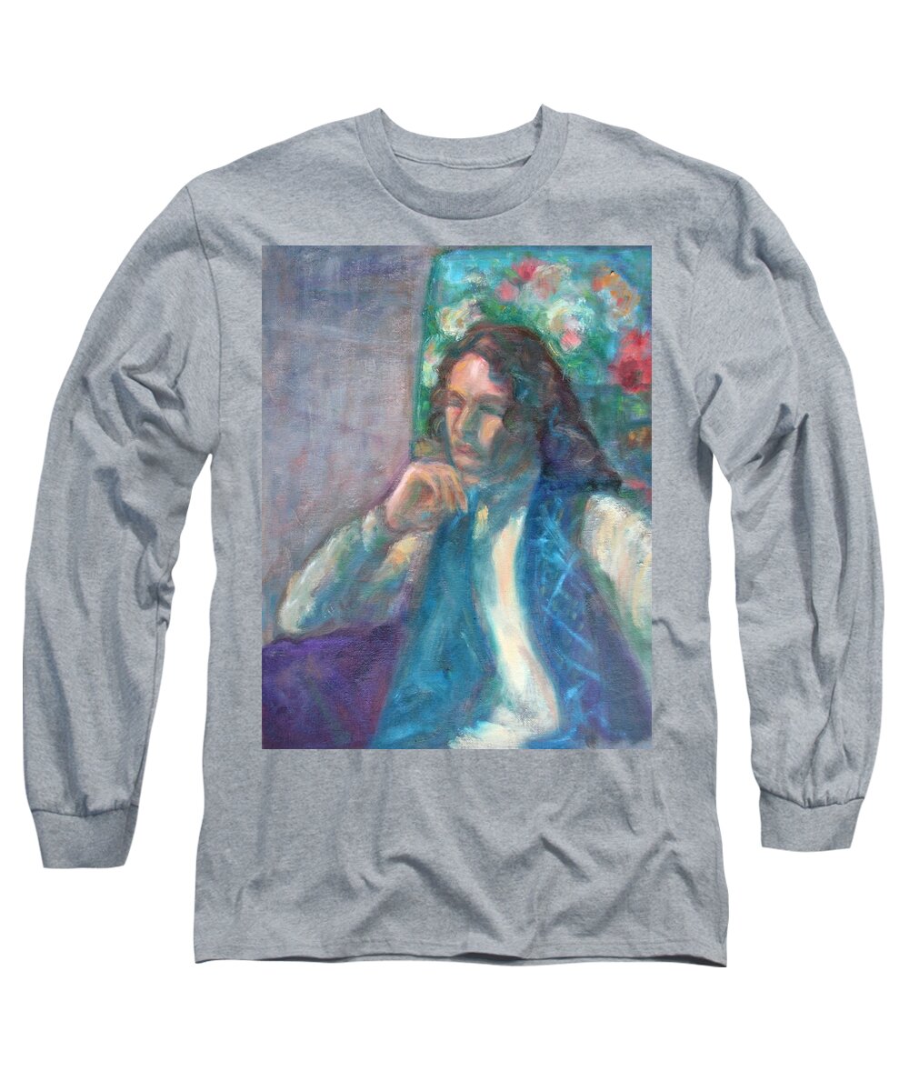 Young Man Long Sleeve T-Shirt featuring the painting I am Heathcliff - Original Painting by Quin Sweetman