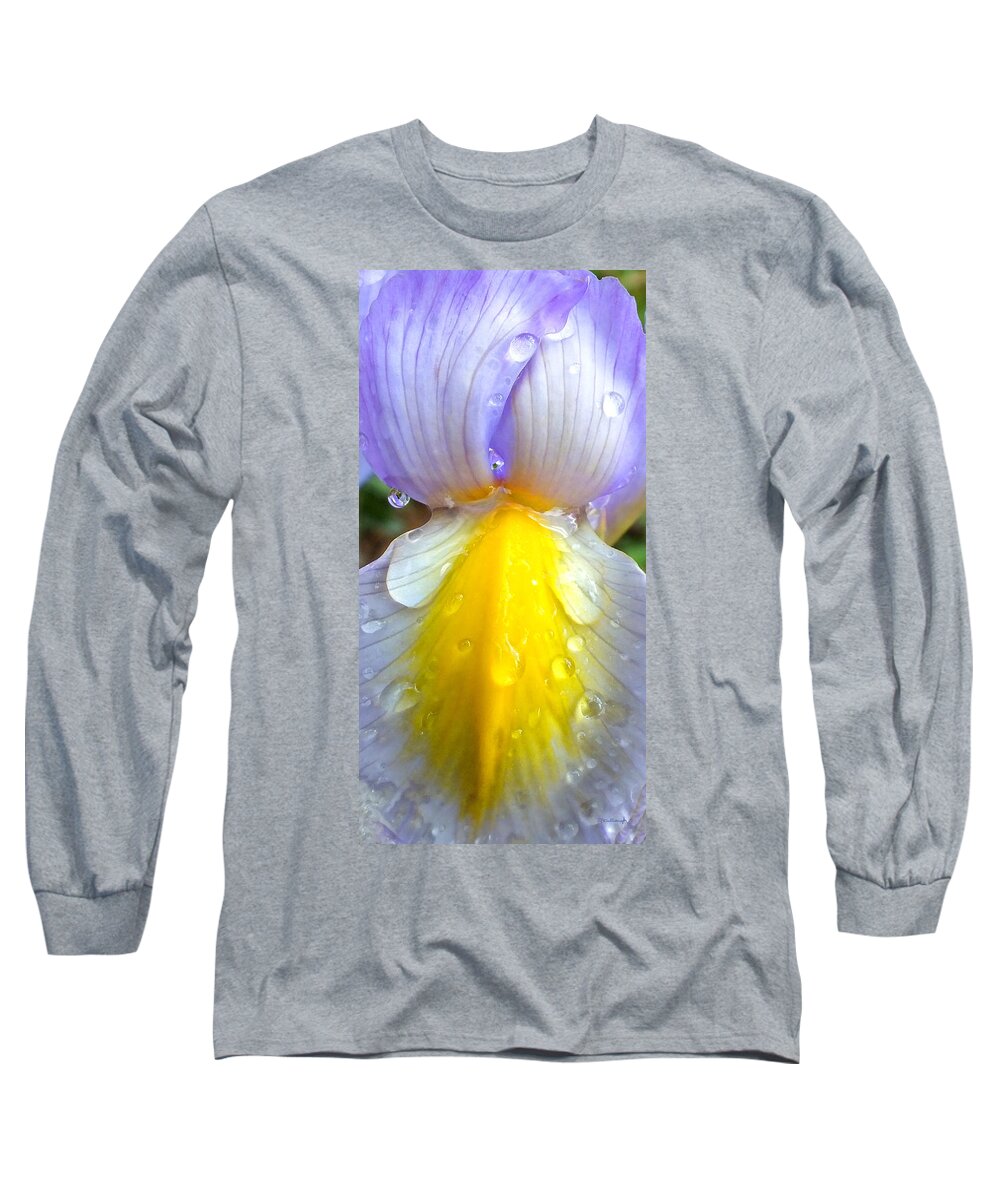 Duane Mccullough Long Sleeve T-Shirt featuring the photograph Iris Flower Petal Upclose by Duane McCullough