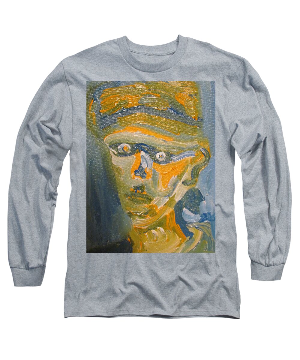 Face Long Sleeve T-Shirt featuring the painting Just another Face by Shea Holliman