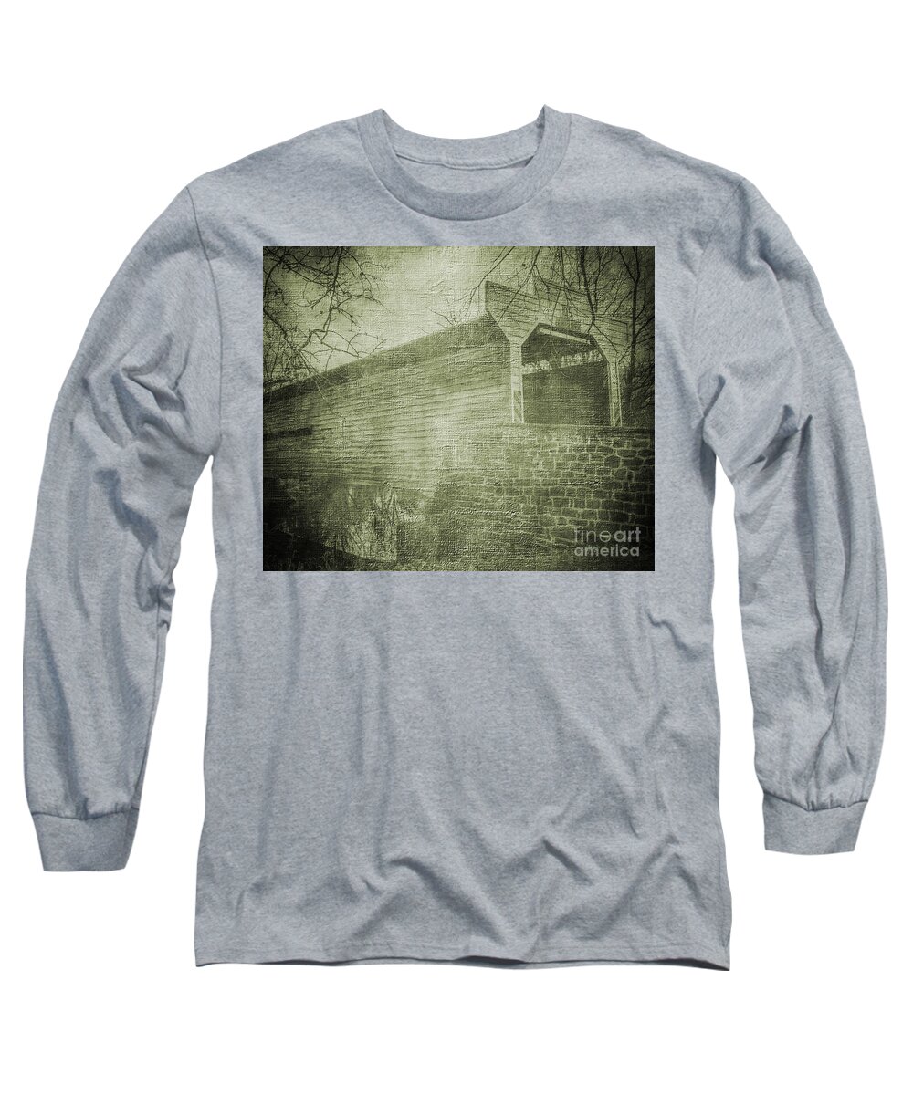 Covered Bridge Long Sleeve T-Shirt featuring the photograph Kennedy Covered Bridge 2 by Judy Wolinsky