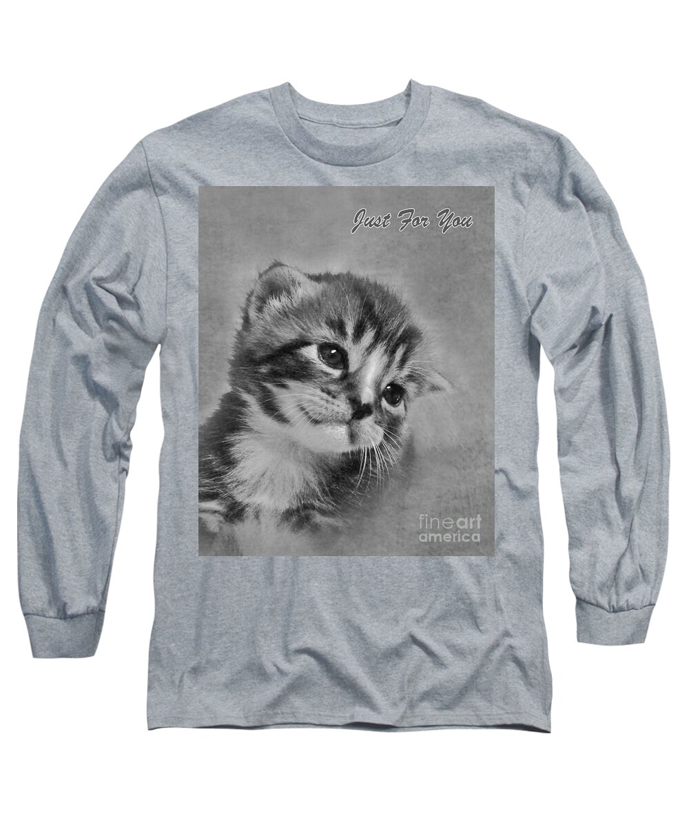 Kitten Long Sleeve T-Shirt featuring the photograph Kitten Just For You by Terri Waters