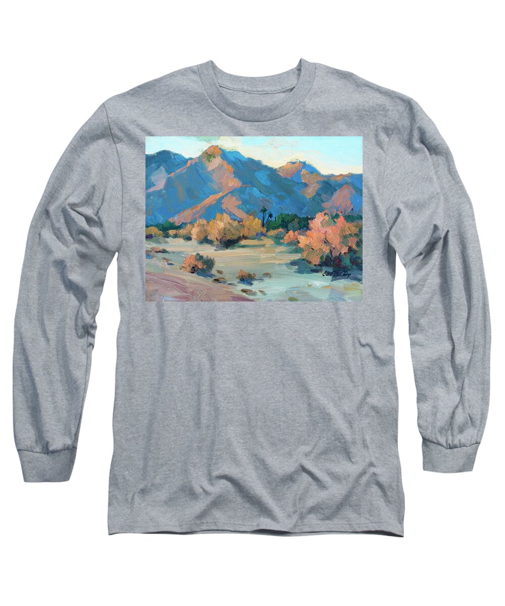 La Quinta Cove Long Sleeve T-Shirt featuring the painting La Quinta Cove - Highway 52 by Diane McClary