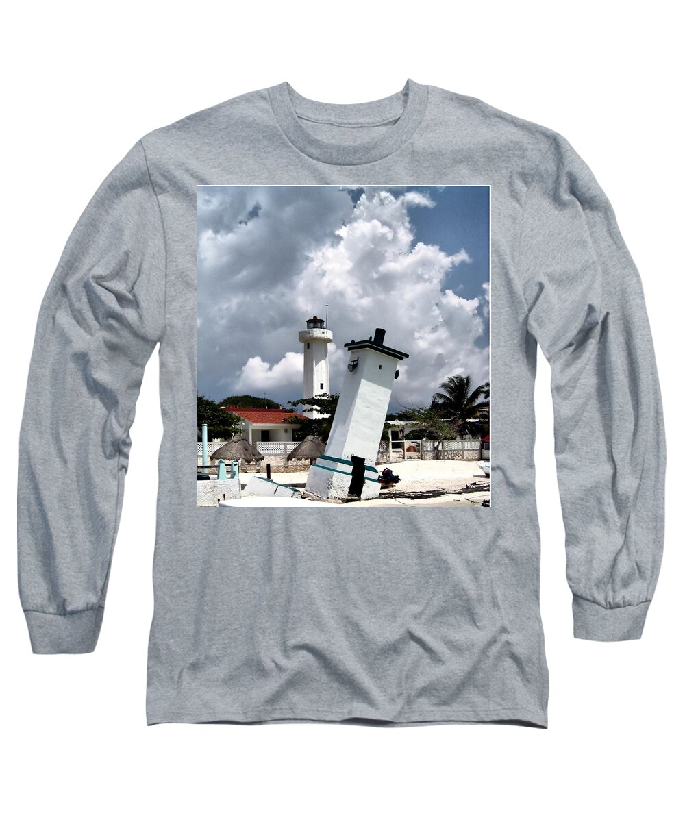 Lighthouse Long Sleeve T-Shirt featuring the photograph Leaning Lighthouse of Mexico by Farol Tomson