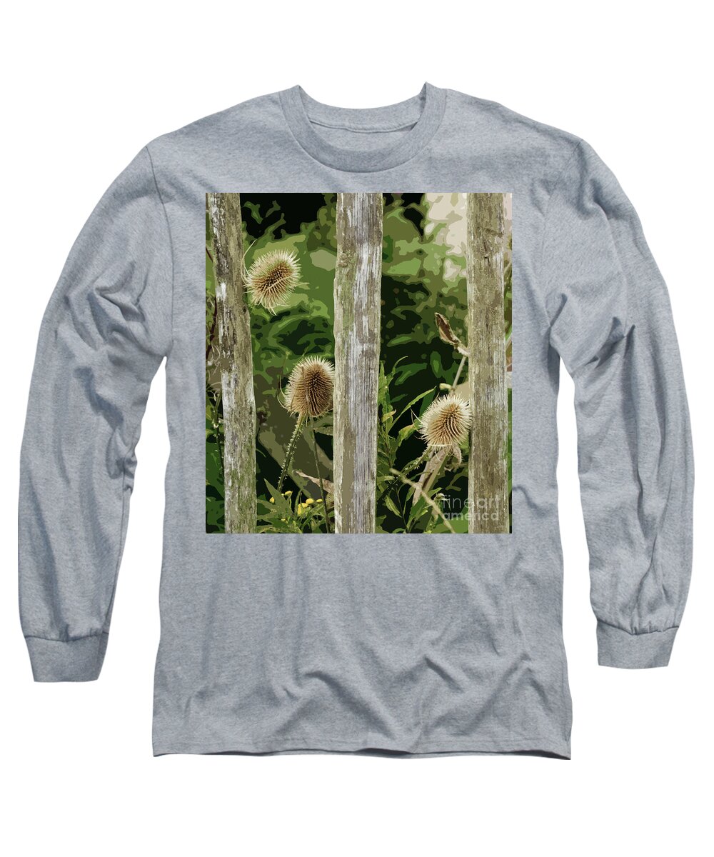 Old Fence Long Sleeve T-Shirt featuring the photograph Left behind by Elena Perelman