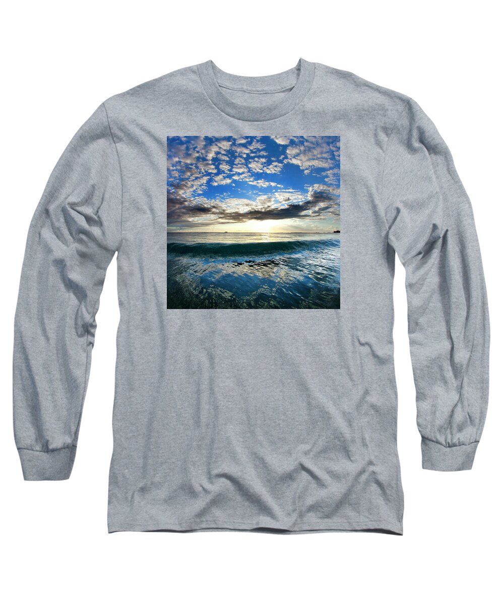  Sea Long Sleeve T-Shirt featuring the photograph Blue Lava by Sean Davey