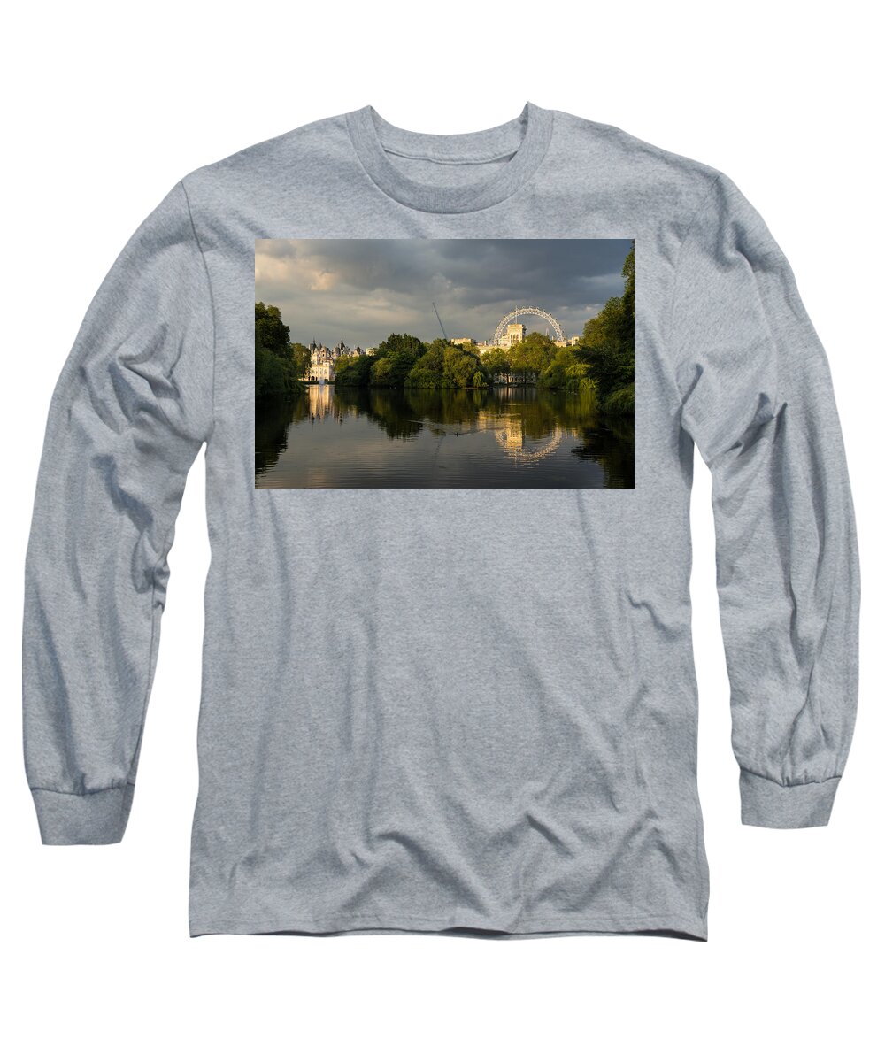 London Long Sleeve T-Shirt featuring the photograph London - Illuminated and Reflected by Georgia Mizuleva