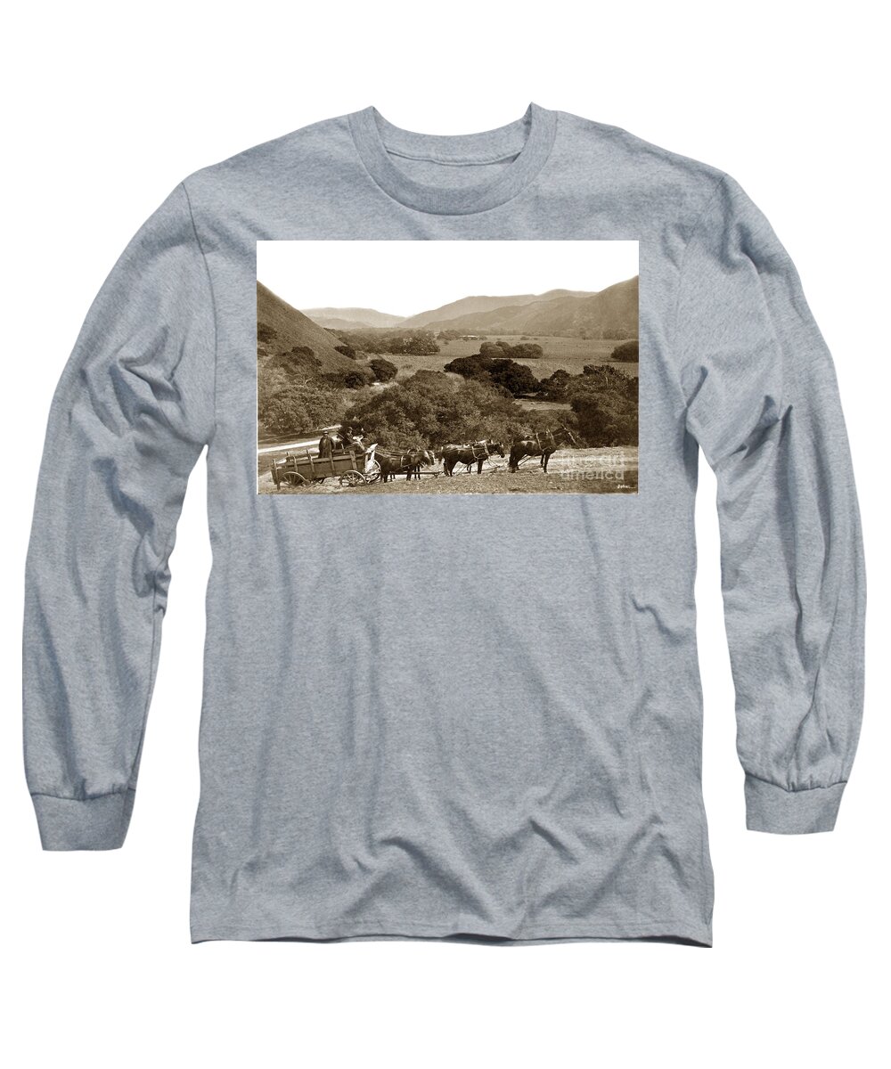 Carmel Valley Long Sleeve T-Shirt featuring the photograph Looking up the Carmel Valley California circa 1880 by Monterey County Historical Society