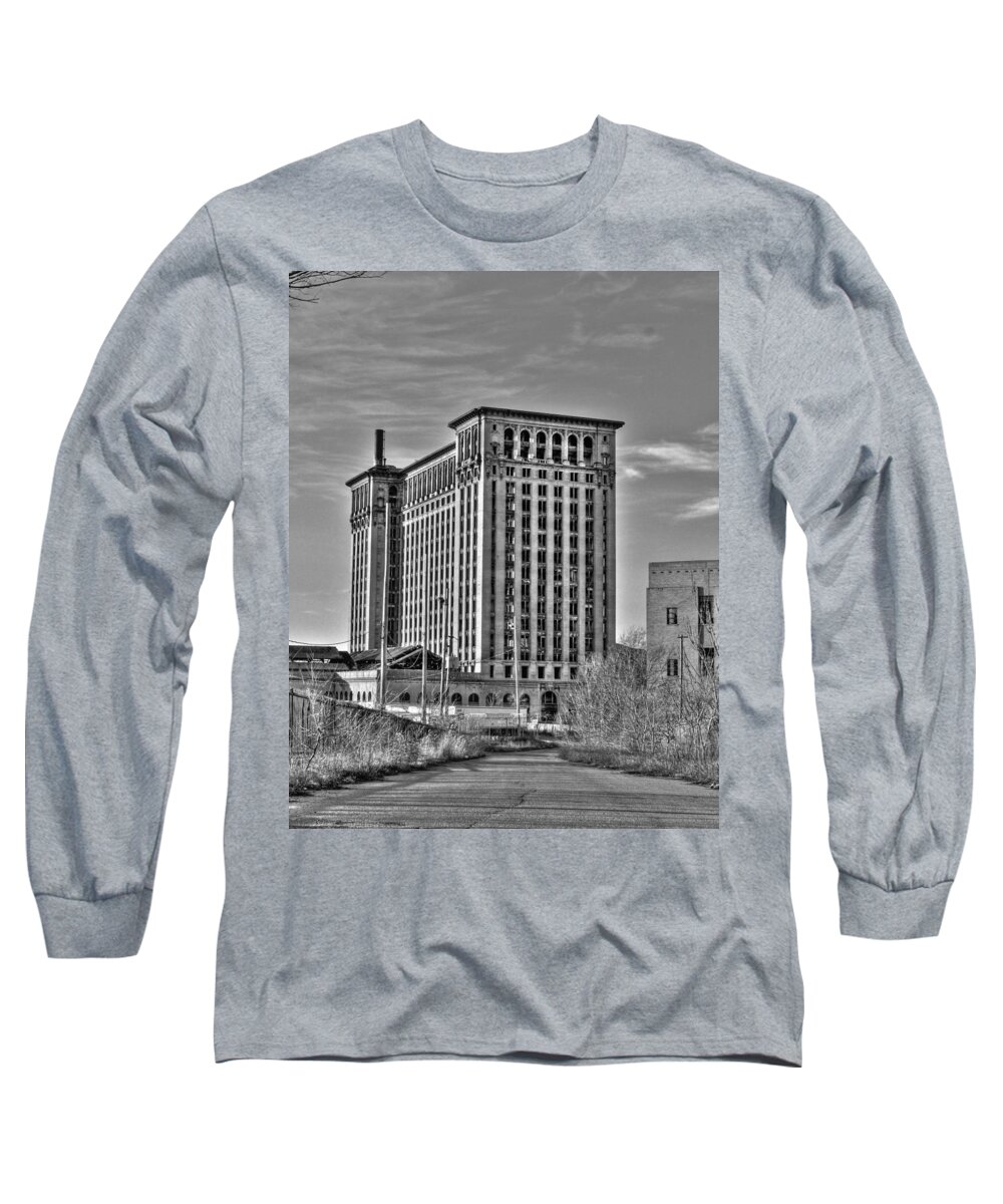 Michigan Central Long Sleeve T-Shirt featuring the photograph Michigan Central Station by Nicholas Grunas