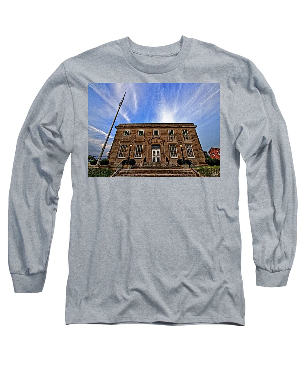 Post Office Long Sleeve T-Shirt featuring the photograph Milan Post Office by David Zarecor