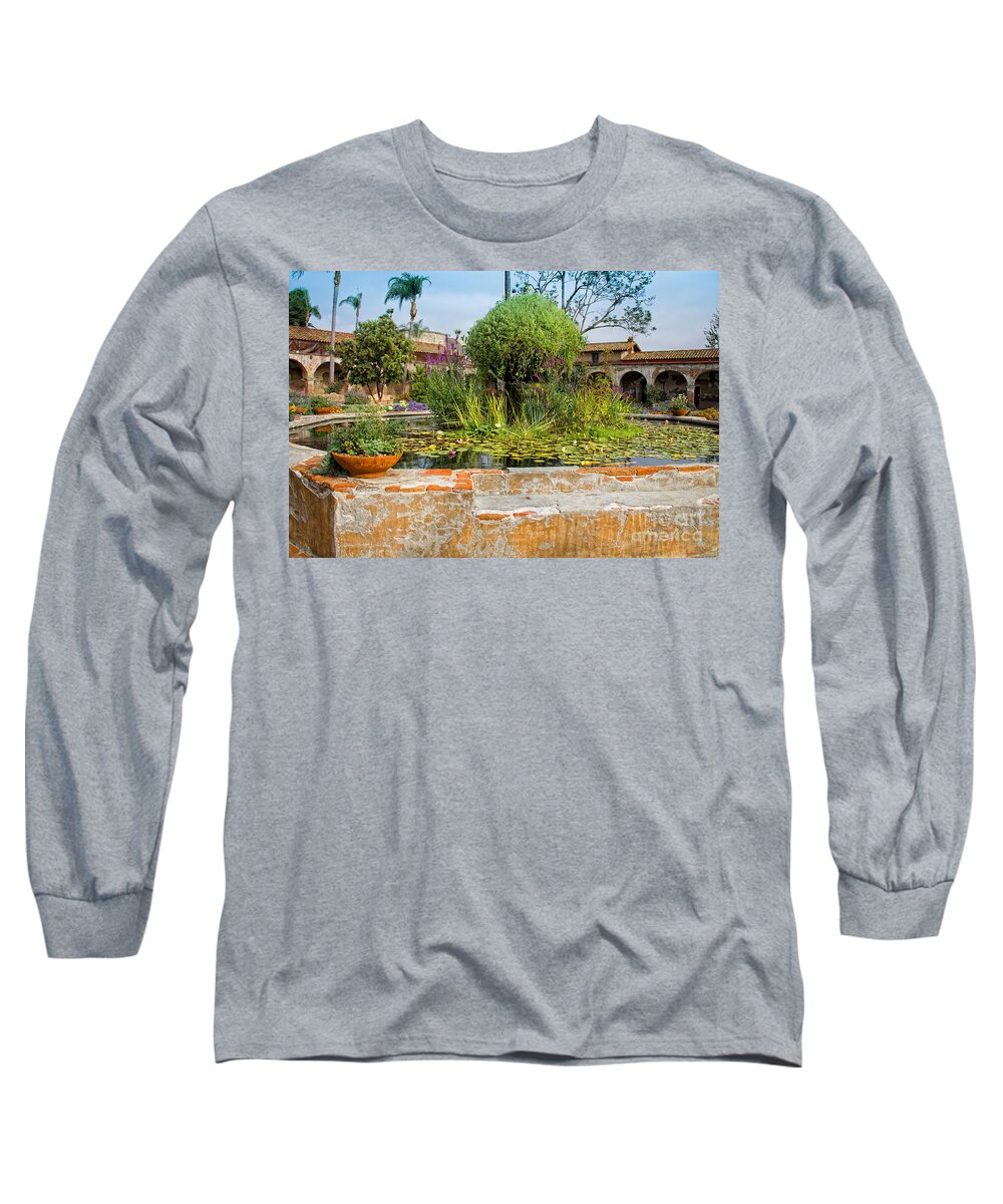 Gardens Long Sleeve T-Shirt featuring the photograph Mission Lilly Pond by Ronald Lutz