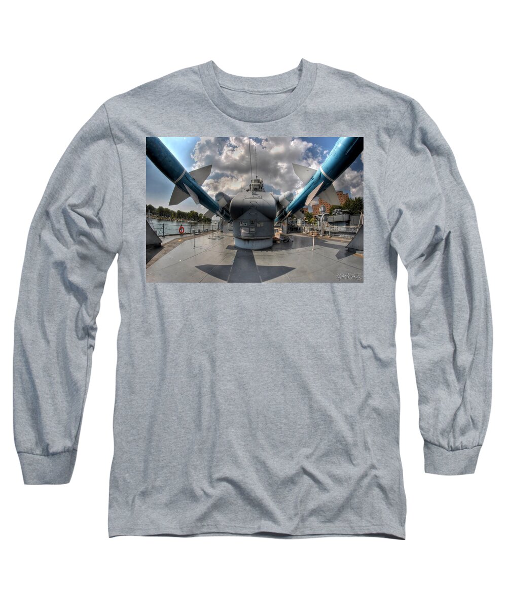 Mk Ii Talos Missile Launchers Long Sleeve T-Shirt featuring the photograph Mk II Talos Missile Launchers by Michael Frank Jr