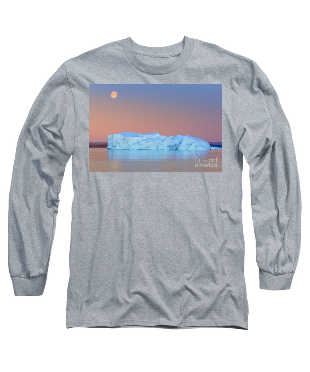 East Long Sleeve T-Shirt featuring the photograph Moonrise at Hall Bredning by Henk Meijer Photography