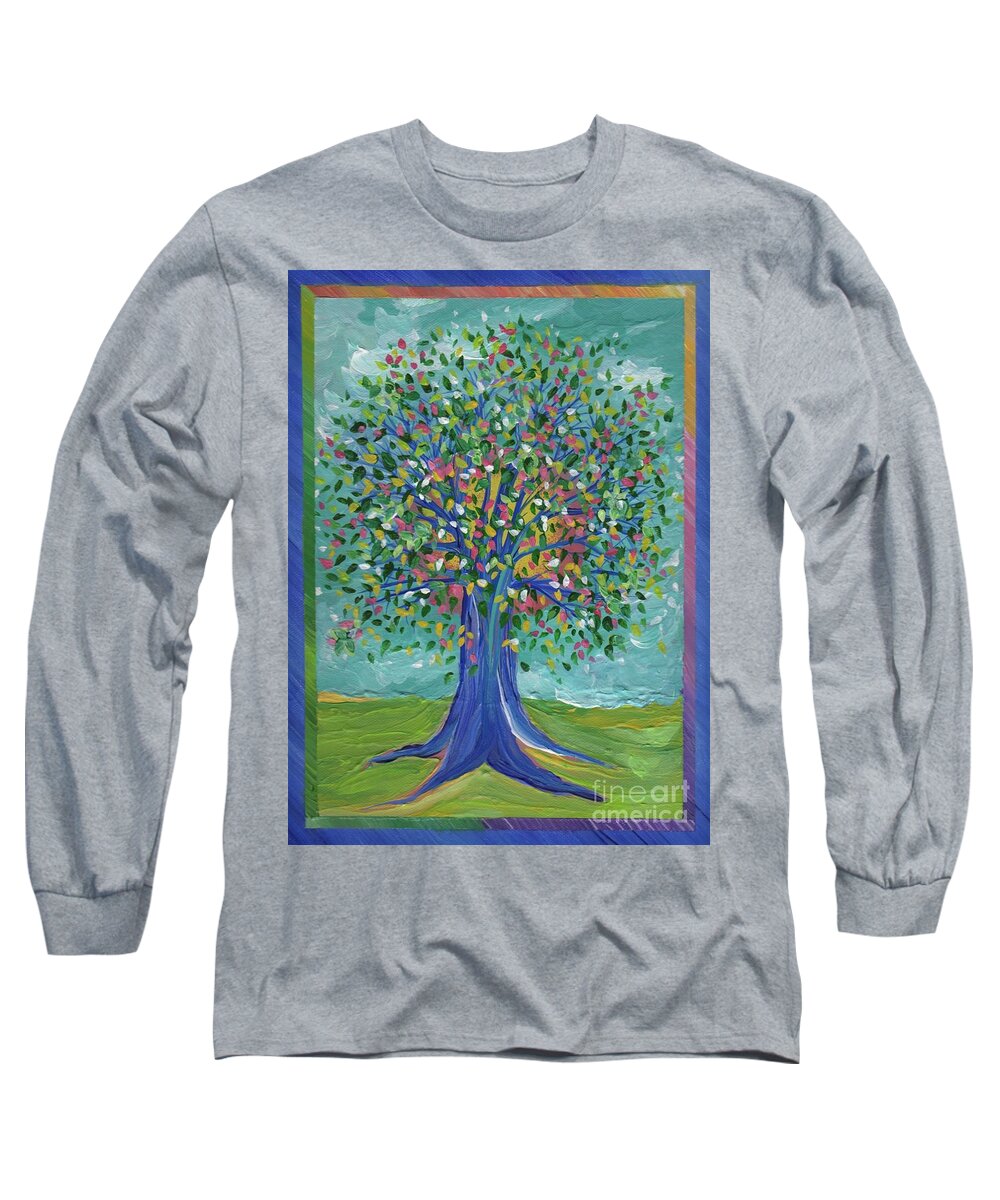 First Star Art Long Sleeve T-Shirt featuring the painting Mother's Tree by jrr by First Star Art